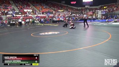 170 lbs Quarterfinal - Hannah Simmers, Effingham-Atchison Co Community HS vs Kate Griffin, Lindsborg-Smoky Valley HS