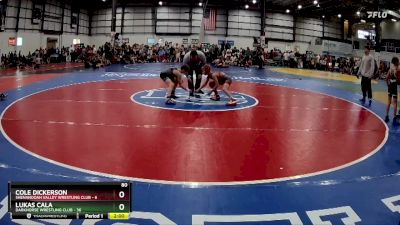 80 lbs Round 3 (6 Team) - Lukas Cala, DARKHORSE WRESTLING CLUB vs Cole Dickerson, SHENANDOAH VALLEY WRESTLING CLUB