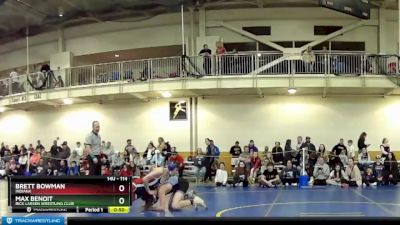 114 lbs Cons. Round 1 - Brett Bowman, Indiana vs Max Benoit, Rick Larsen Wrestling Club