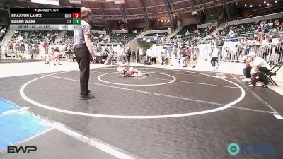 40 lbs Quarterfinal - Braxton Lantz, Cushing Tigers vs Baker Ware, Cleveland Takedown