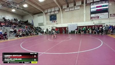 105 lbs 3rd Place Match - Shaylee Loveland, Campbell County vs Sabrina Gentzler, Worland