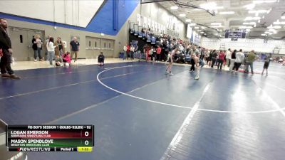 92 lbs Cons. Round 4 - Logan Emerson, Northside Wrestling Club vs Mason Spendlove, Brighton Wrestling Club