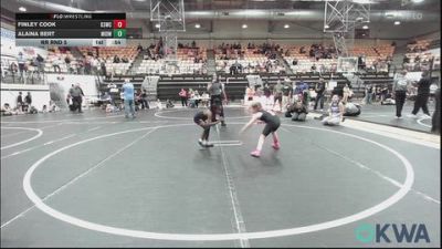 55-60 lbs Rr Rnd 5 - Finley Cook, D3 Wrestling Cluib vs Alaina Bert, Midwest City Bombers Youth Wrestling Club