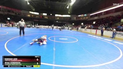 88 lbs Champ. Round 1 - Ryan Sorenson, Chargers Wrestling Club vs Nakoah Lehi, Tuba City Boarding School