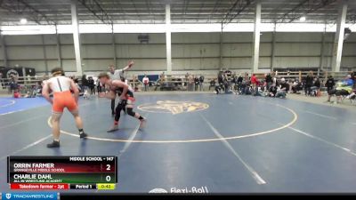 147 lbs Cons. Round 4 - Orrin Farmer, Grangeville Middle School vs Charlie Dahl, All In Wrestling Academy