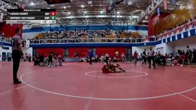 144 lbs Semifinal - Logan Haney, Crown Point vs Jeffrey Huyvaert, New Prairie