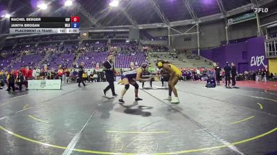 180 lbs Placement (4 Team) - Rachel Berger, Sioux Falls vs Janiya Brogan, West Liberty