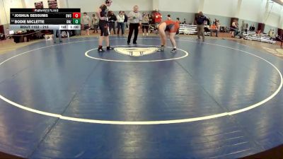 215 lbs Cons. Semi - Joshua Sessums, Dinwiddie Wrestling Club vs Bodie Miclette, Guerrilla Wrestling (GWA)