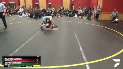 90 lbs Round 2 (6 Team) - Dominic Englese, Bad Bass vs Brayden Weston, Belding