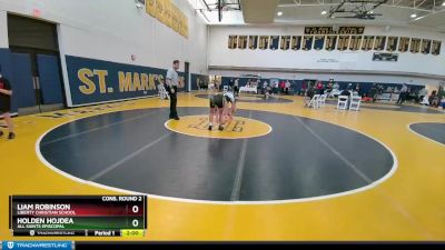 120 lbs Cons. Round 2 - Liam Robinson, Liberty Christian School vs Holden Hojdea, All Saints Episcopal