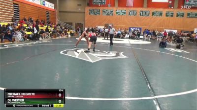 174 lbs Champ. Round 1 - Michael Negrete, Sierra College vs DJ Weimer, Palomar College