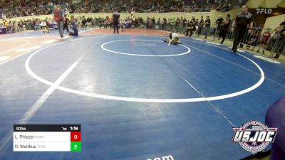 50 lbs Quarterfinal - Lennon Phipps, Hilldale Youth Wrestling Club vs Oakley Waitkus, Team Tulsa Wrestling Club