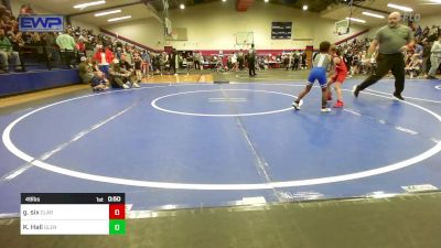 49 lbs Round Of 16 - Grayson Six, Claremore Youth Wrestling vs King Hall, Glenpool Warriors