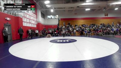 132 lbs Quarterfinal - Andrew "AJ" Craig, Portsmouth vs Aemon Gauthier, Winnisquam