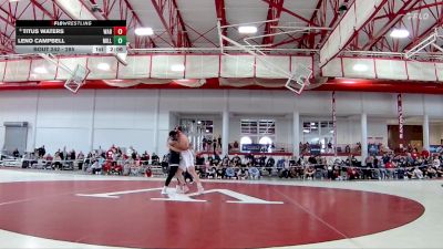 285 lbs Semifinal - Titus Waters, Wabash vs Leno Campbell, Millikin