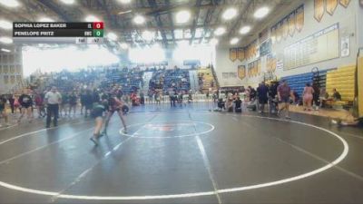 105 lbs Cons. Round 2 - Sophia Lopez Baker, East Lake vs Penelope Pritz, Hernando Wrestling Club