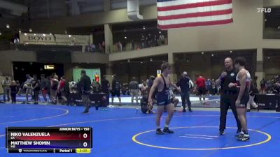 150 lbs Champ. Round 1 - Niko Valenzuela, CA vs Matthew Shomin, MO