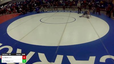 14U Boys - 115 lbs Champ. Round 1 - Sam Ward, Columbia City Wrestling Club vs Daxton Folsom, Open Mats Wrestling Club