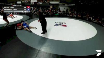 120 lbs Alyssa Prado, LAWA - Los Angles Wrestling Association vs Mia Rangel Lopez, SCVWA - Santa Clara Valley Wrestling Association