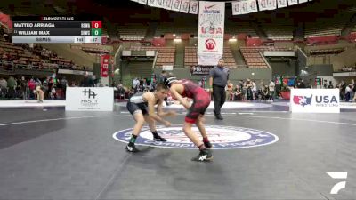 Schoolboys - 92 lbs Cons. Round 5 - Matteo Arriaga, Red Star Wrestling Academy vs William Max, Savage House Wrestling Club
