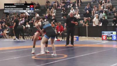 65kg Round 1 - Myah Clatney, Saskatoon Wrestling Club vs Prabhleen Randhawa, Akhara Of Champions Wrestling Club