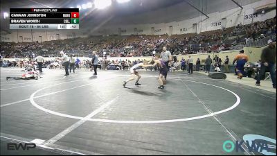 64 lbs Consi Of 8 #1 - Canaan Johnston, Mannford Pirate Youth Wrestling vs Braven Worth, Collinsville Cardinal Youth Wrestling