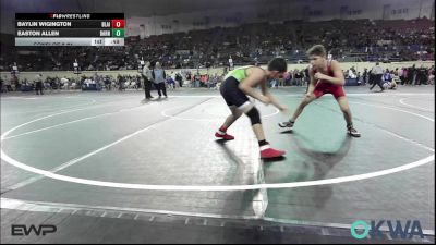 105 lbs Consi Of 8 #1 - Baylin Wigington, Blaine County Grapplers vs Easton Allen, Barnsdall Youth Wrestling