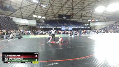61-63 lbs Round 5 - Korinne Farmer, Askeo International Mat Club vs Zoe Bartholomew, Enumclaw Yellow Jackets Wrestling Club