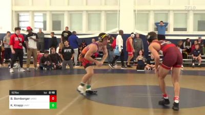 157 lbs Round Of 32 - Buzzy Bomberger, Unrostered-Spartan Combat RTC vs Keegan Knapp, Unattached- Kent St.