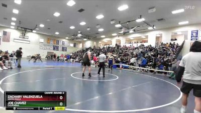 285 lbs Champ. Round 2 - Joe Chavez, California vs Zachary Valenzuela, Santa Paula