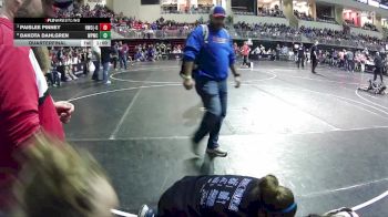52-55 lbs Quarterfinal - Paislee Pinney, Hawks Wrestling Club (Lincoln) - Girls vs Dakota Dahlgren, West Point Wrestling Club