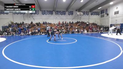 154 lbs Cons. Round 2 - Anthony Garcia, Live Oak vs Saurav Singh, Tennyson