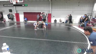 49 lbs Consi Of 8 #2 - Kross Kemble, Ponca City Wildcat Wrestling vs Liam Branson, Team Guthrie Wrestling