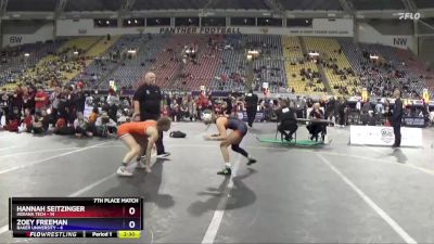 131 lbs Placement Matches (16 Team) - Hannah Seitzinger, Indiana Tech vs Zoey Freeman, Baker University