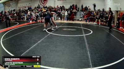 235 lbs Semifinal - Laykyn Baxstrom, Pagosa Springs vs Emma Roberts, Eaglecrest