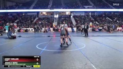 120 lbs Cons. Round 3 - Jessica Berg, Sunflower Kids Wrestling Club vs Josey Weller, Tiger