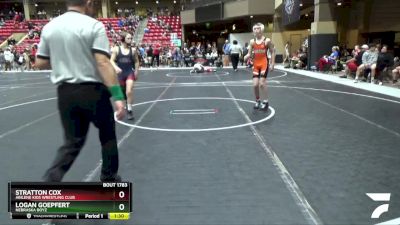 110 lbs Cons. Round 5 - Stratton Cox, Abilene Kids Wrestling Club vs Logan Goepfert, Nebraska Boyz