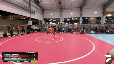 144 lbs Cons. Round 4 - Gabriel Bower, Amped Wrestling Club vs Miguel Gutierrez, Iron Sharpens Iron Wrestling Club