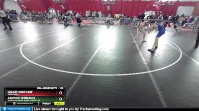 132 lbs Semifinal - Jacob VanHoof, Wisconsin vs Kayden Serrano, Junior Pioneer Wrestling Club