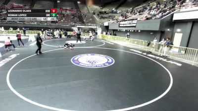 113 lbs Cons. Quarters - Leonardo Olaes, American Canyon High School Wreslting vs Roman Lopez, Coalinga Wrestling Club