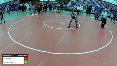 14U Boys - 110 lbs Cons. Round 2 - Nolan Roberts, All-Phase Wrestling Club vs Antonius Harrison, Beat The Streets Detroit