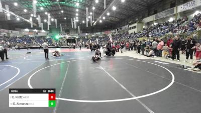 62 lbs Quarterfinal - Chris Klotz, West Grand vs Osiel Almanza, Valley Vikings