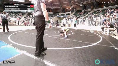 40 lbs Quarterfinal - Ryker Needham, Coweta Tiger Wrestling vs Zeke Fitzsimmons, Team Tulsa Wrestling Club