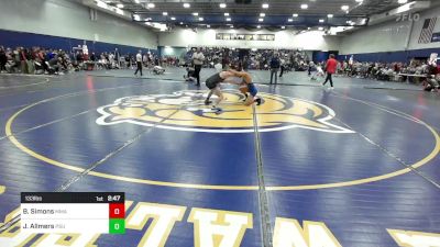 133 lbs Consi Of 16 #1 - Brody Simons, Maine Maritime Academy (NCAA) vs John Allmers, Plymouth