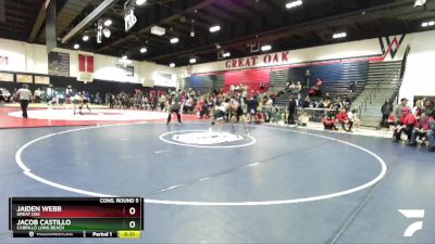 120 lbs Cons. Round 5 - Jacob Castillo, Cabrillo Long Beach vs Jaiden Webb, Great Oak