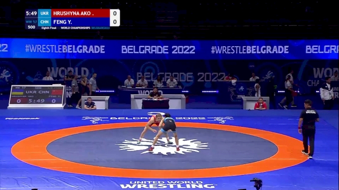 57 kg 1/8 Final Alina Hrushyna Akobiia, Ukraine vs Yongxin Feng, China
