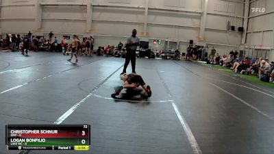 72 lbs Finals (2 Team) - Christopher Schnur, OMP vs Logan Bonfilio, Lake WC