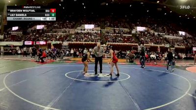 G - 105 lbs Champ. Round 1 - Brayden Wolftail, Browning Girls vs Lily Daniels, Red Lodge/Belfry Girls