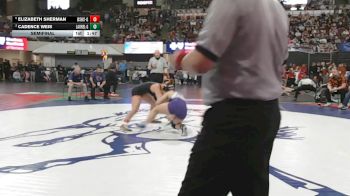 G - 135 lbs Semifinal - Elizabeth Sherman, Billings Senior High School (Girls) vs Cadence Weis, Laurel (Girls)