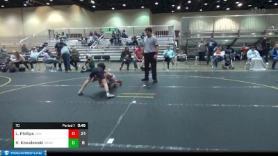 70 lbs Finals (8 Team) - Hudson Kowalewski, NBWC vs Levi Phillips, ARES White